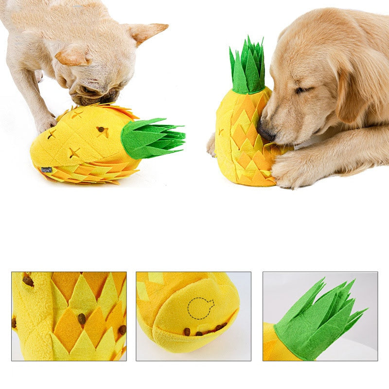 Pineapple Plush Squeak Dog Snuffle Toy - Dog Toys - DINIBLO 