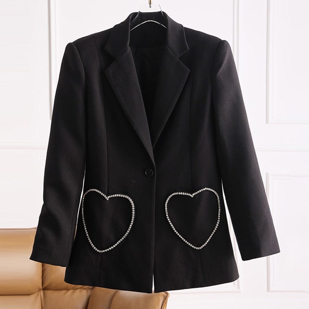 The Heartthrob Long Sleeve Sequin Blazer - 0 - DINIBLO 