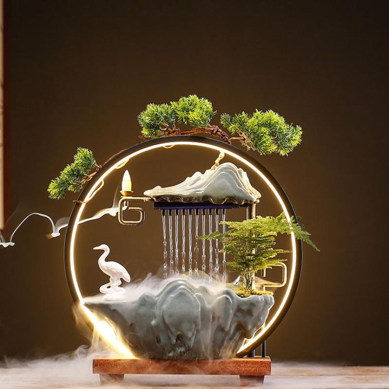 LED Waterfall Censer Bonsai Backflow Incense Burner - Incense Holders - DINIBLO 