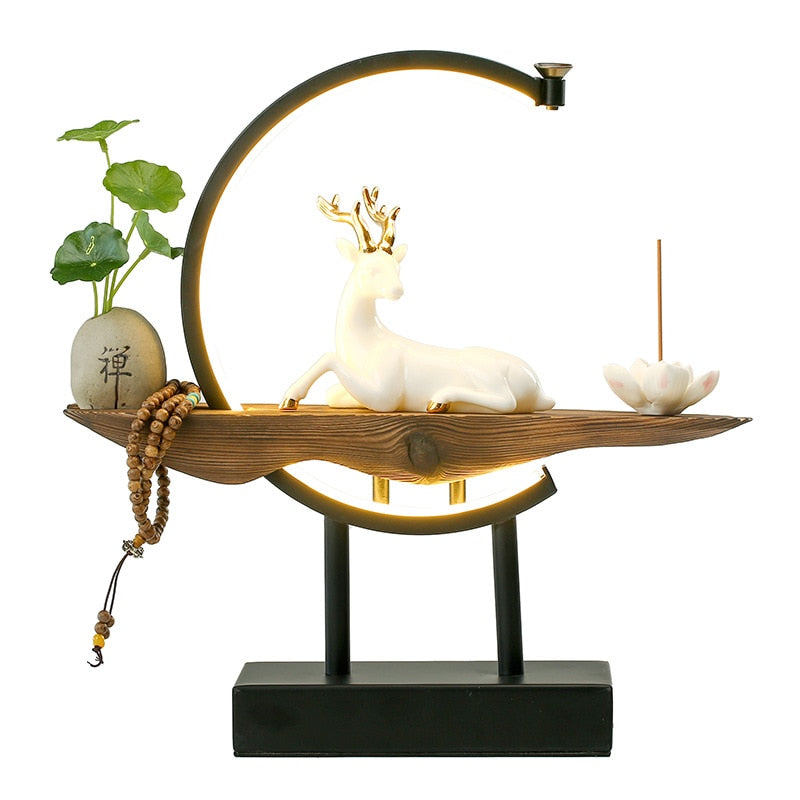 Lucky Deer LED Waterfall Censer Backflow Incense Burner - Incense Holders - DINIBLO 