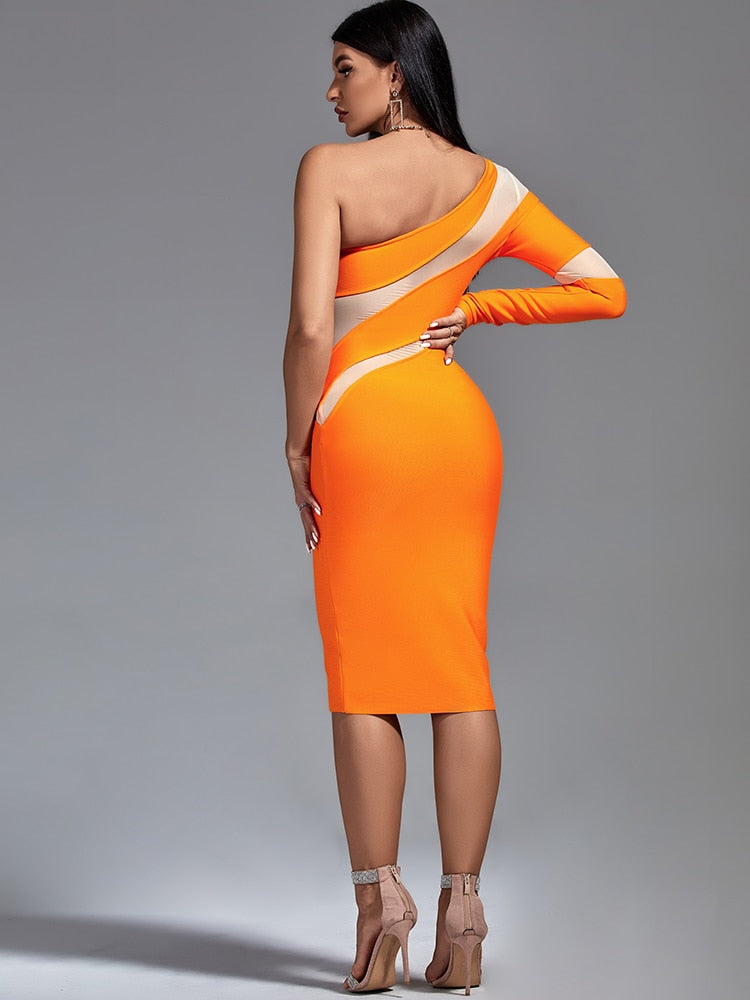 Orange Bodycon Dress - Dresses - DINIBLO 