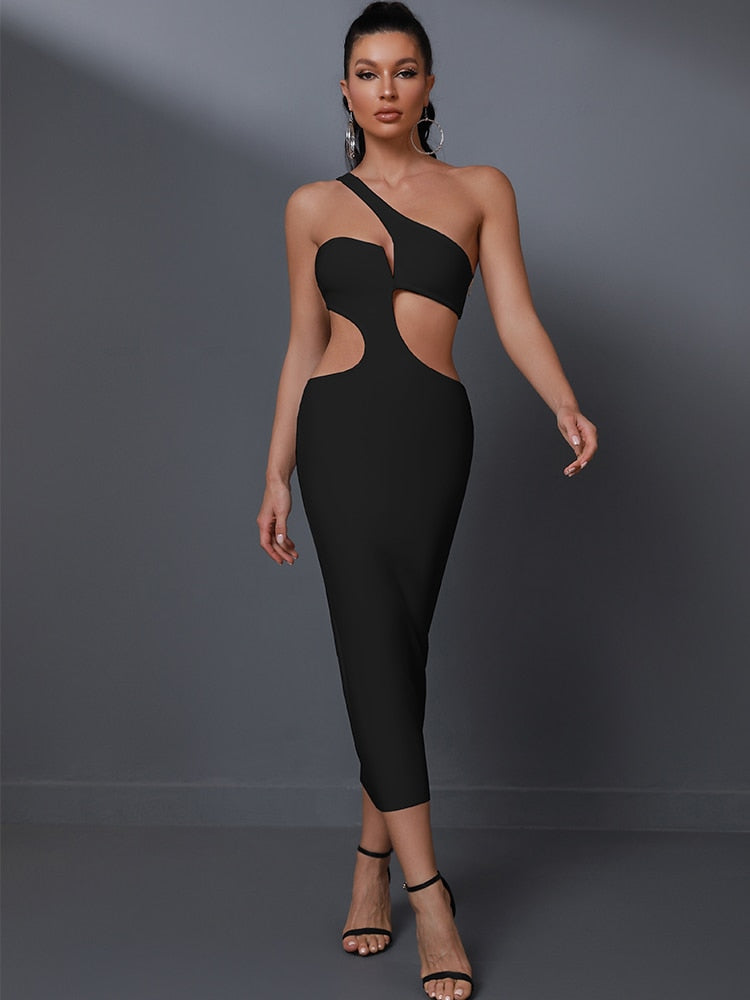 Backless Cut Out Midi Party Dress - Dresses - DINIBLO 