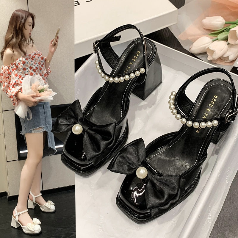 New Women Fashion High Heels Womens Spring Korean Style Versatile Closed Toe Sandals -  - DINIBLO 