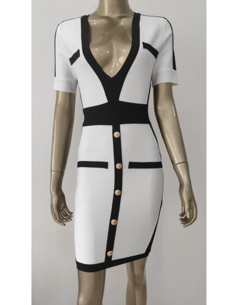 Short Sleeve Bandage Dress - Dresses - DINIBLO 