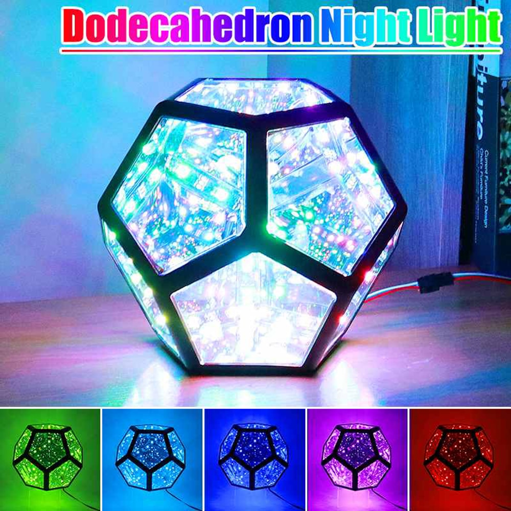 Dodecahedron Infinite Table Lamp Night Light - Lamps - DINIBLO 