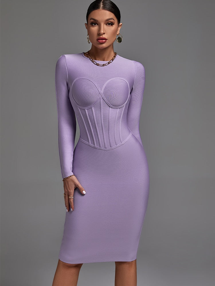 Long Sleeve Bandage Dress - Dresses - DINIBLO 