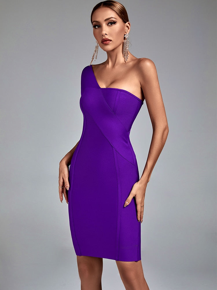 Women Purple Bodycon Evening Dress - Dresses - DINIBLO 