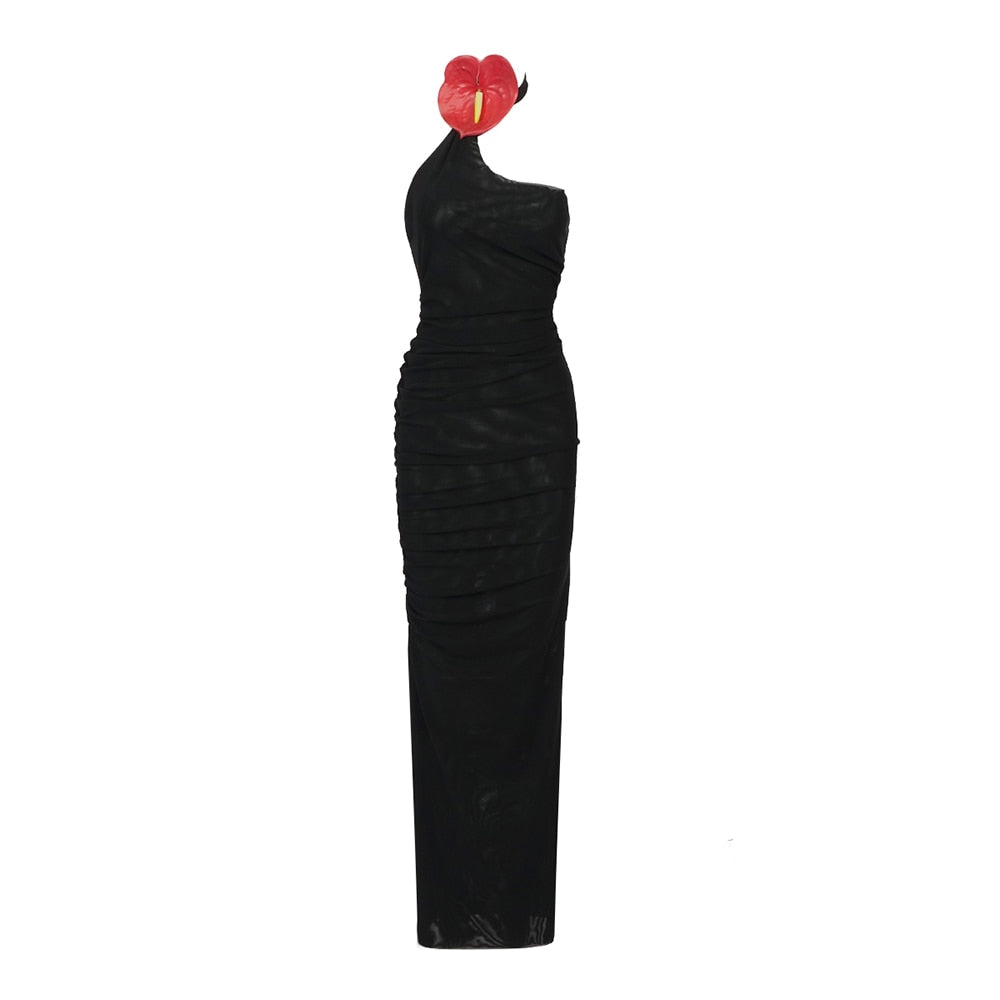 Black Translucent Maxi Dress -  - DINIBLO 