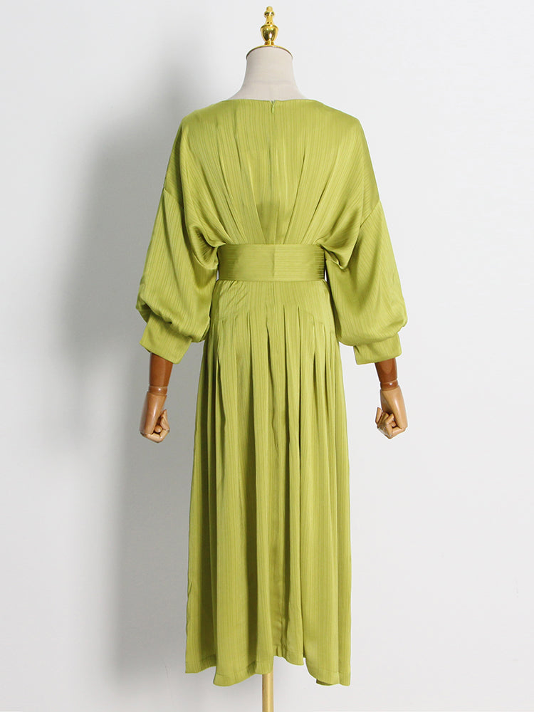 Long  Dress With A Wide Belt -  - DINIBLO 