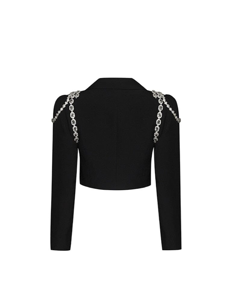 The Evelyne Long Sleeve Cropped Blazer - 0 - DINIBLO 