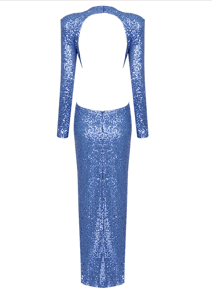 Blue Sequin Long Dress -  - DINIBLO 