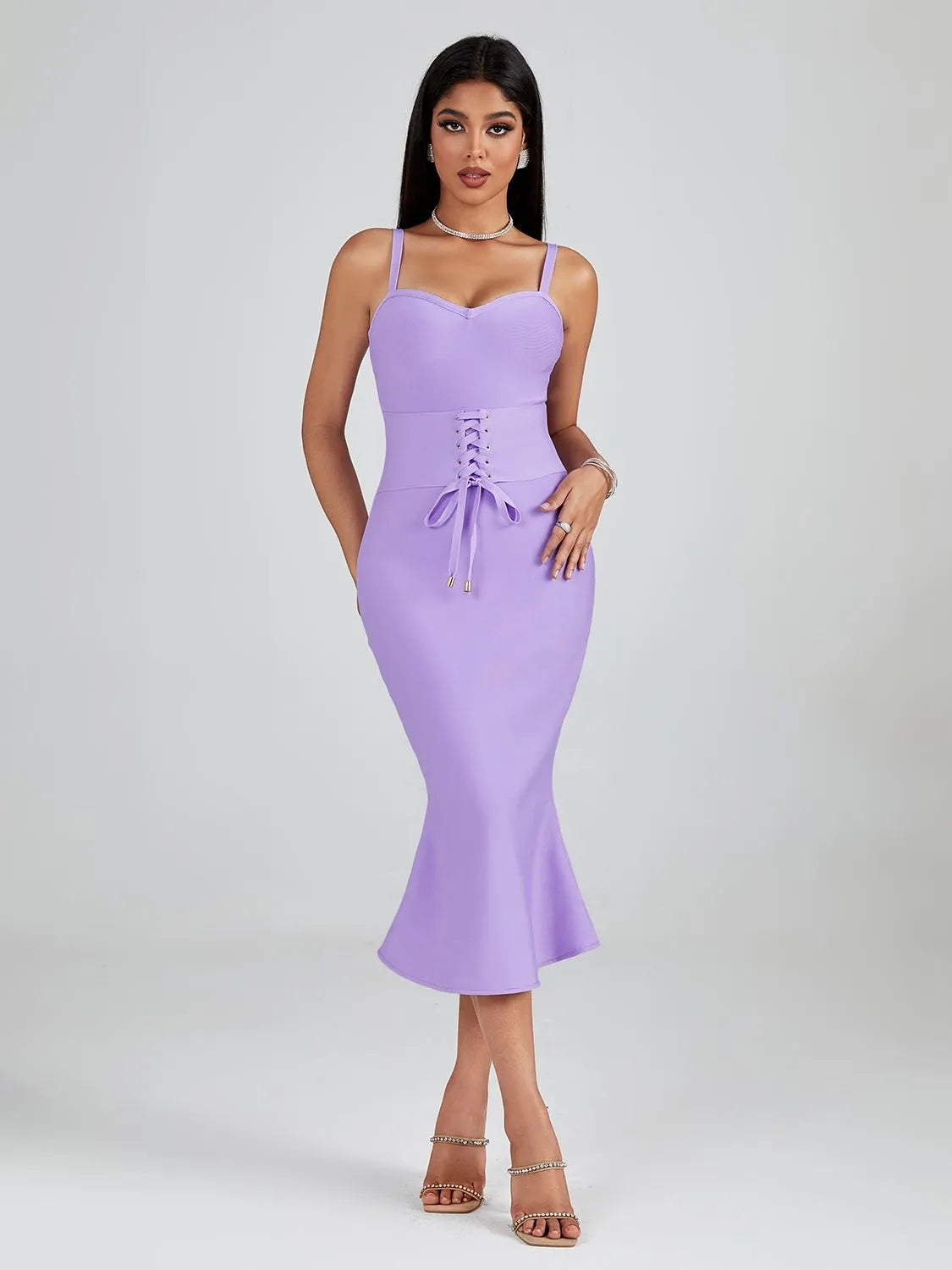 Elegant Mermaid Evening Midi Dress - Dresses - DINIBLO 