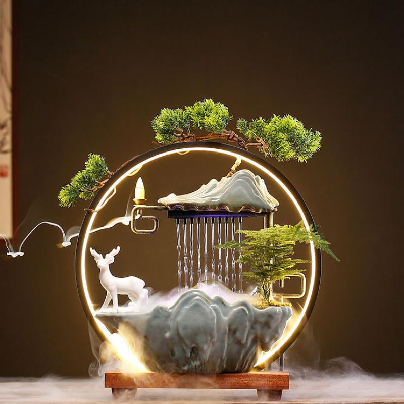 LED Waterfall Censer Bonsai Backflow Incense Burner - Incense Holders - DINIBLO 