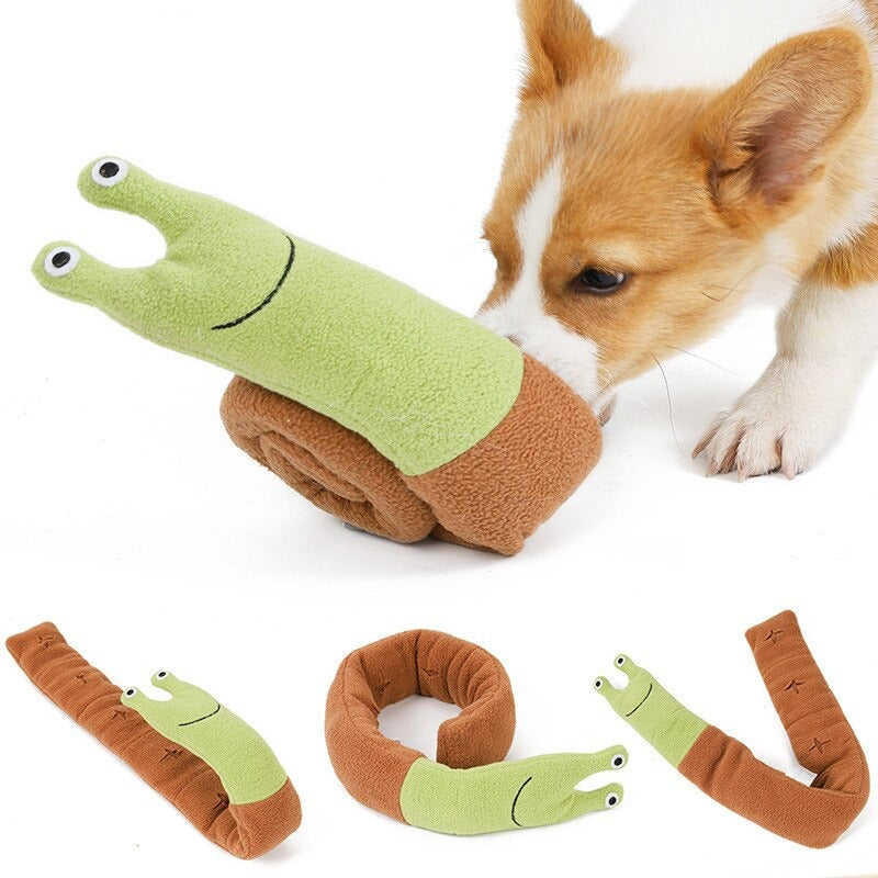 Snail Squeaky Plush Dog Snuffle Toy - Dog Toys - DINIBLO 