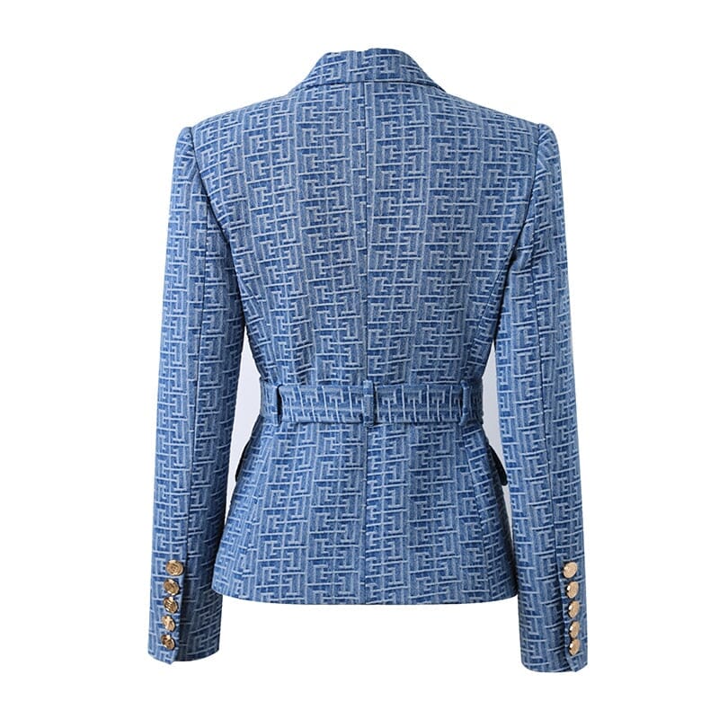 The Bey Long Sleeve Belted Blazer - 0 - DINIBLO 