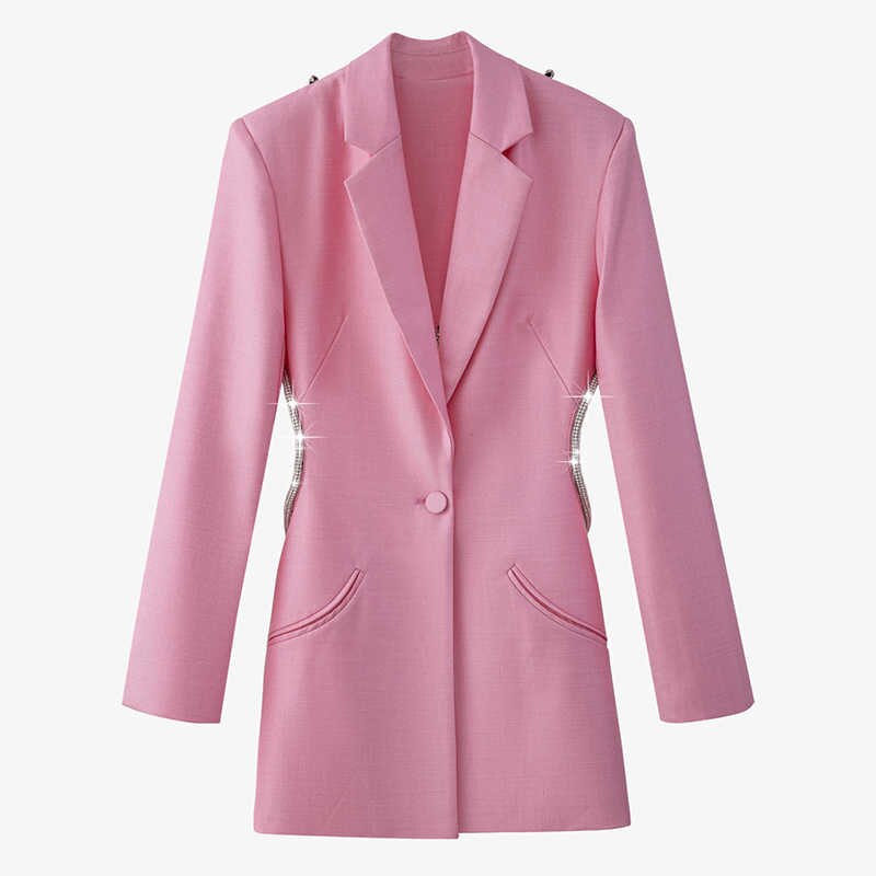 Pink Backless Diamond Blazer -  - DINIBLO 