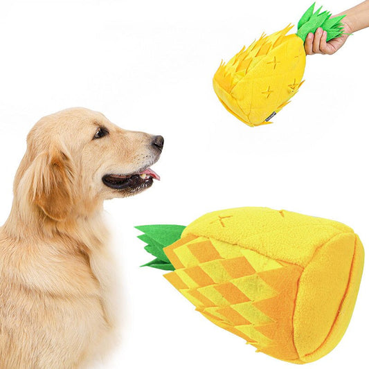 Pineapple Plush Squeak Dog Snuffle Toy - Dog Toys - DINIBLO 