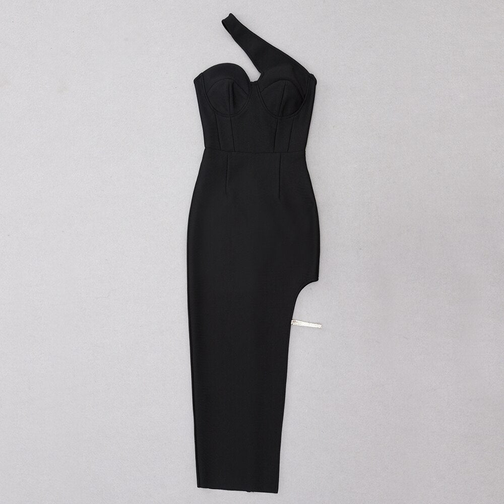 Black Asymmetric Dress -  - DINIBLO 