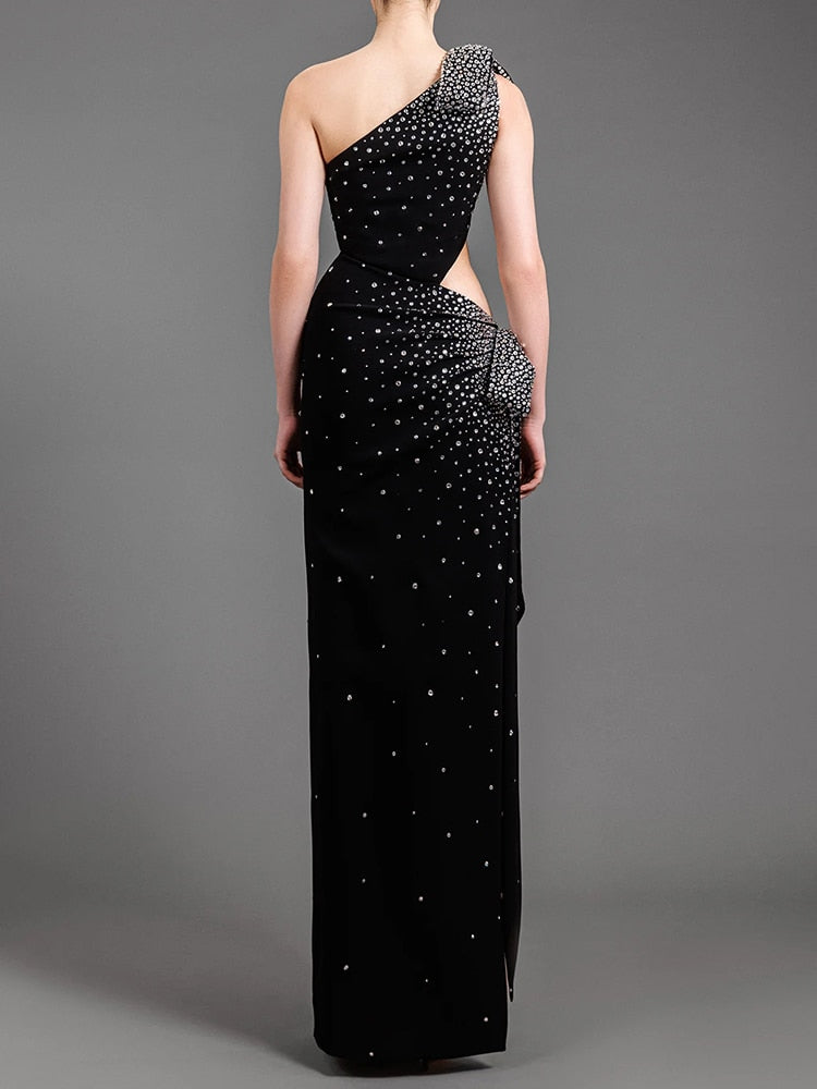 Luxury Black Velvet Maxi Dress - Dresses - DINIBLO 