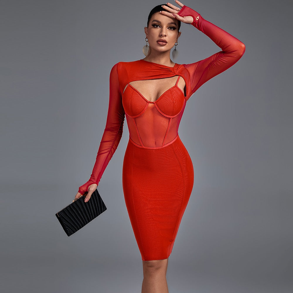 Mesh Sexy Bandage Dress - Dresses - DINIBLO 