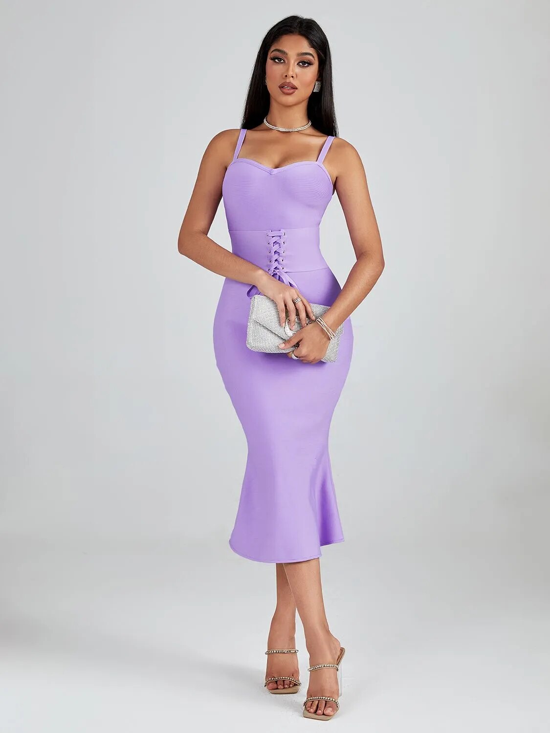 Elegant Mermaid Evening Midi Dress - Dresses - DINIBLO 