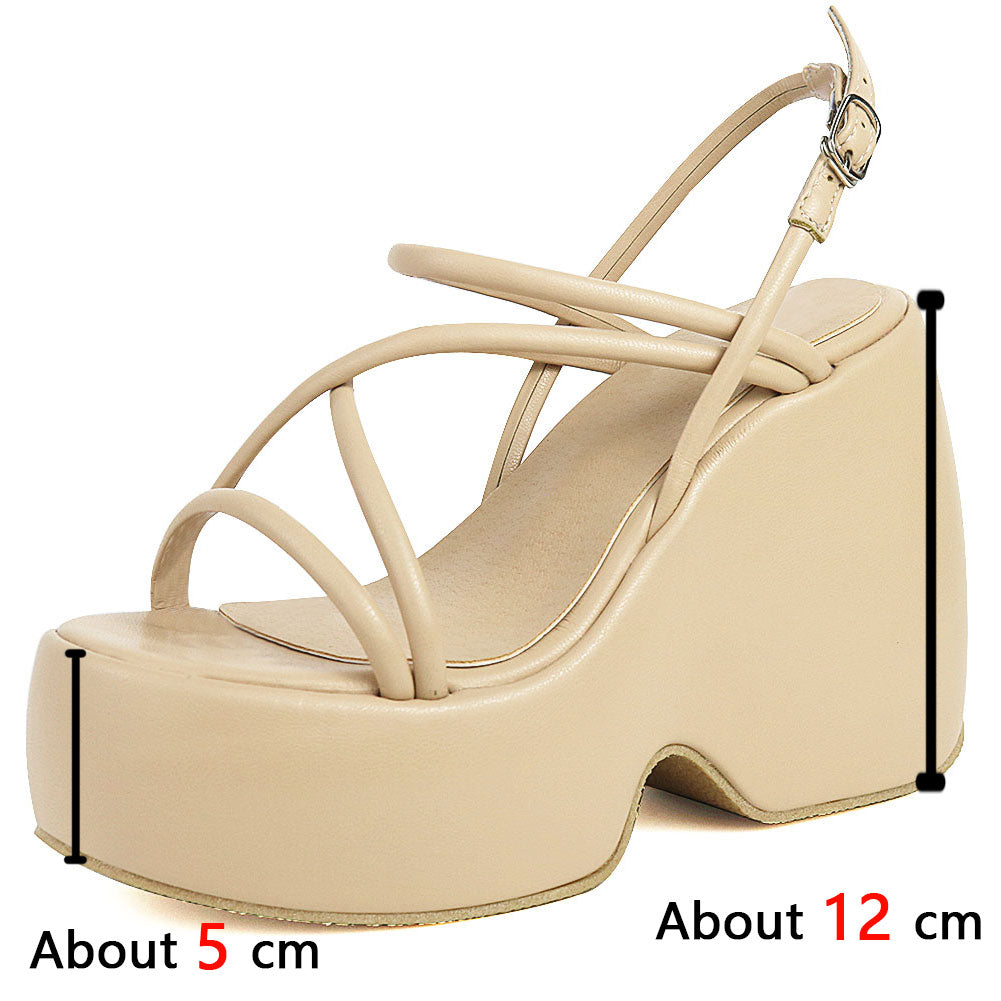 Woman Sandals Shoes Wedges High Heeled Comfy Leisure -  - DINIBLO 