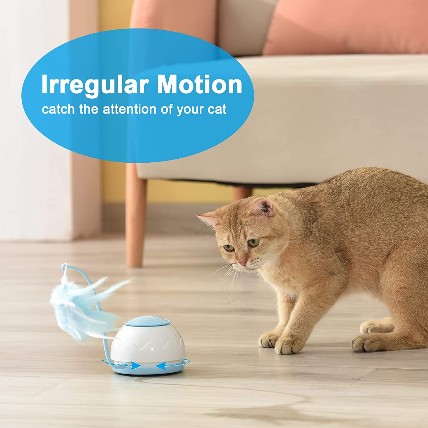 Electric Teasing Rotating Feather Interactive Cat Toy USB Charging - Cat Toys - DINIBLO 