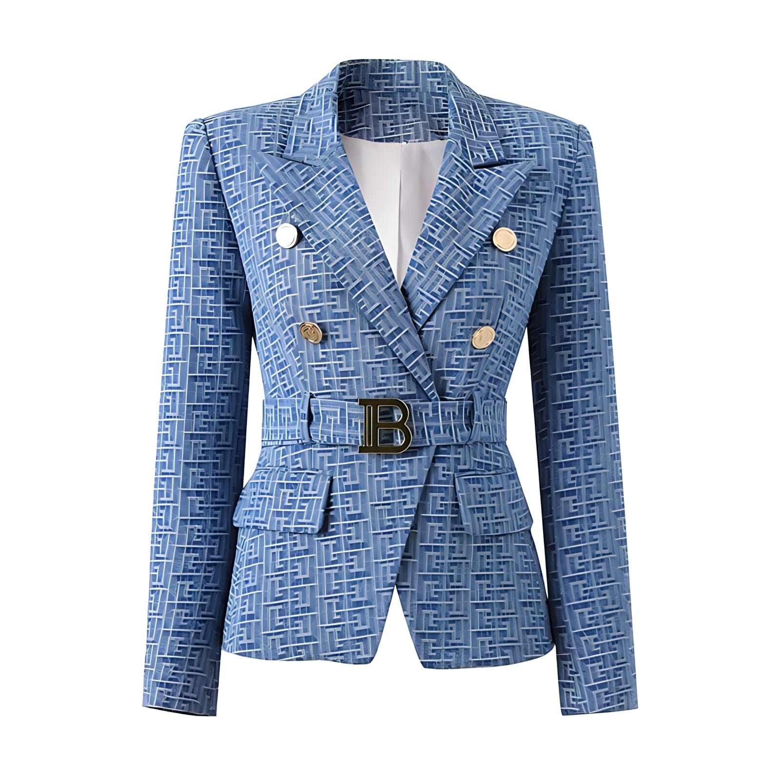 The Bey Long Sleeve Belted Blazer - 0 - DINIBLO 