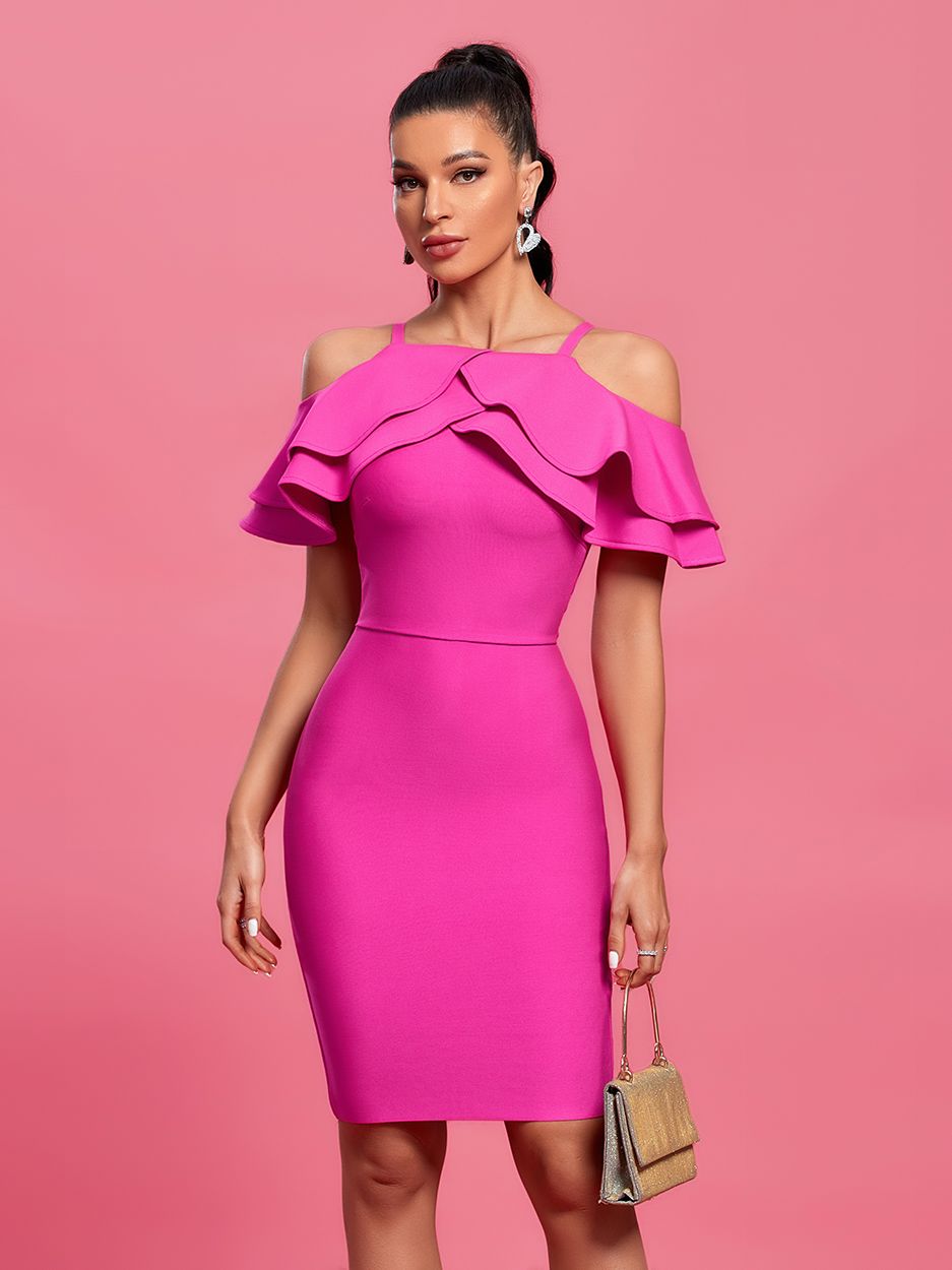 Pink Bandage Dress - Dresses - DINIBLO 