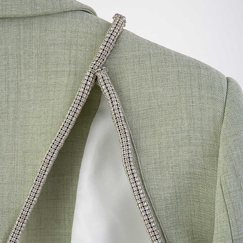 Green Backless Diamond Blazer -  - DINIBLO 