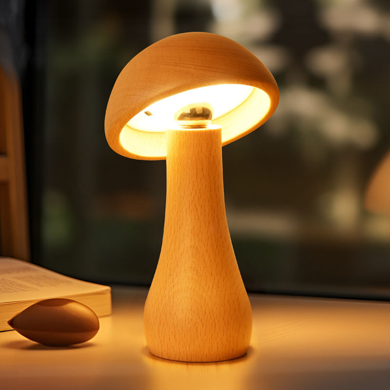 Solid Wood Mushroom Lamp - LAMP - DINIBLO 