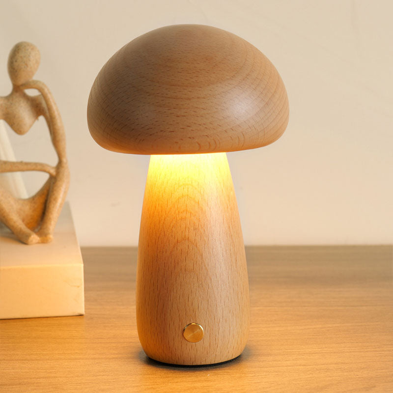 Solid Wood Mushroom Lamp - LAMP - DINIBLO 