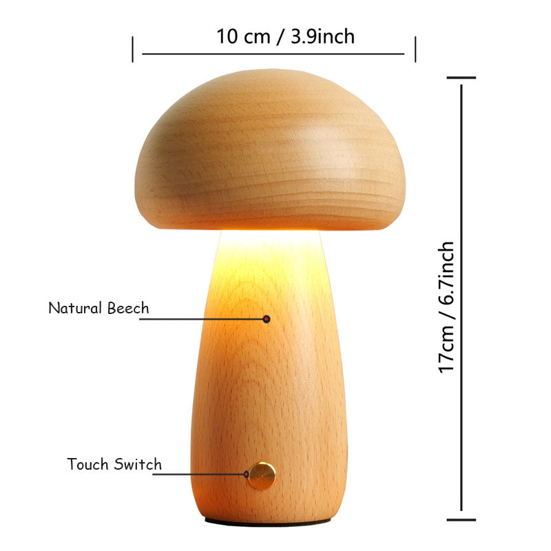 Solid Wood Mushroom Lamp - LAMP - DINIBLO 