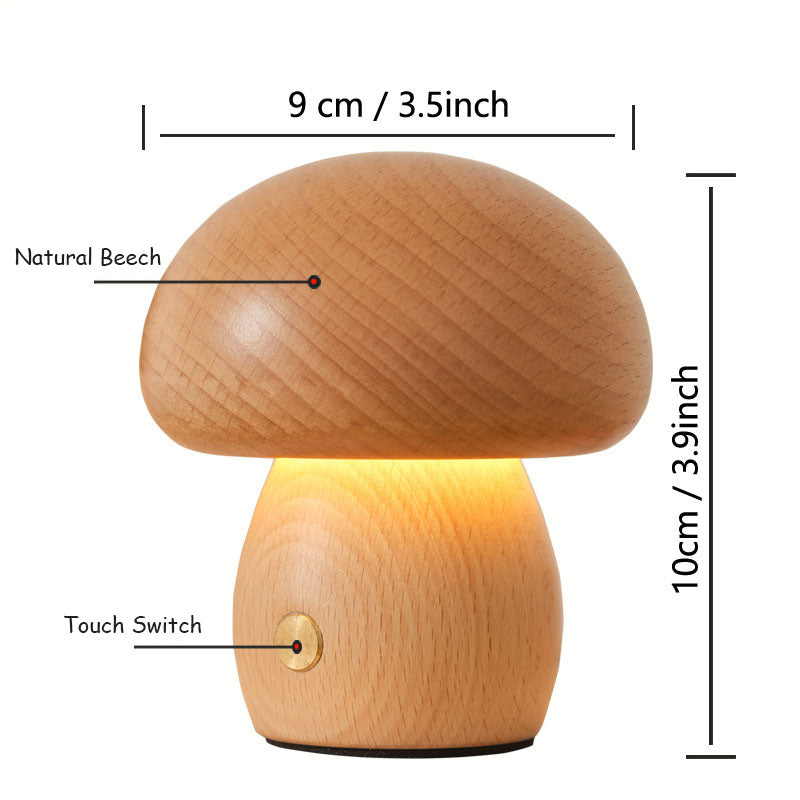 Solid Wood Mushroom Lamp - LAMP - DINIBLO 