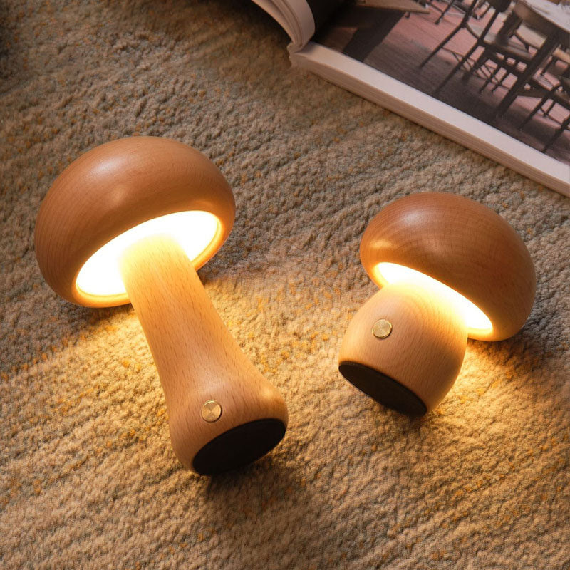 Solid Wood Mushroom Lamp - LAMP - DINIBLO 