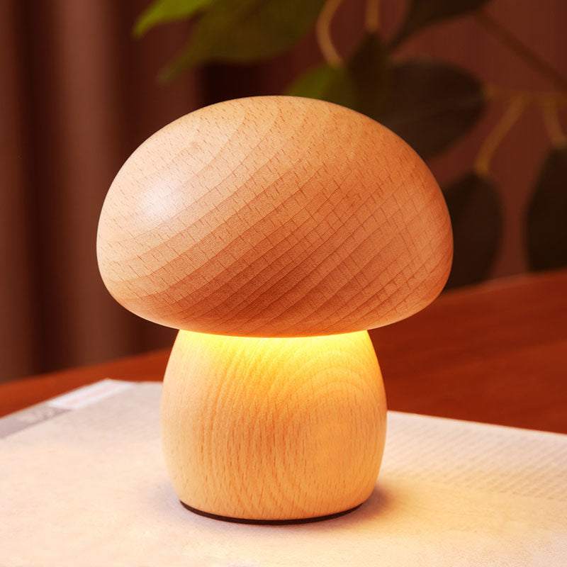 Solid Wood Mushroom Lamp - LAMP - DINIBLO 