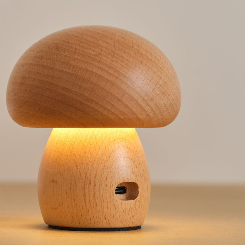 Solid Wood Mushroom Lamp - LAMP - DINIBLO 