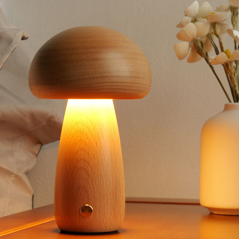 Solid Wood Mushroom Lamp - LAMP - DINIBLO 