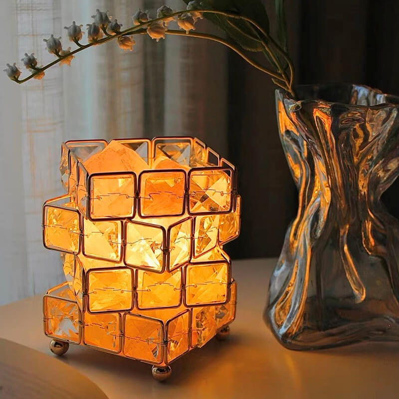 Square Salt Stone Crystal Lamp - LAMP - DINIBLO 