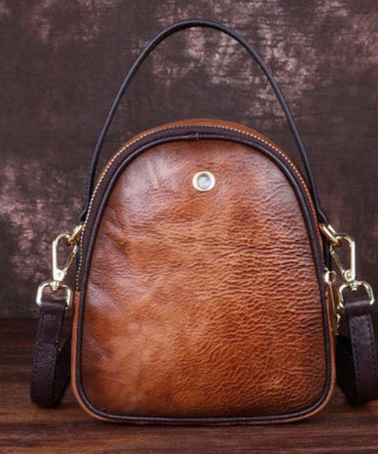 Stylish Brown Print Paitings Calf Leather Backpack Bag - Backpack Bag - DINIBLO 