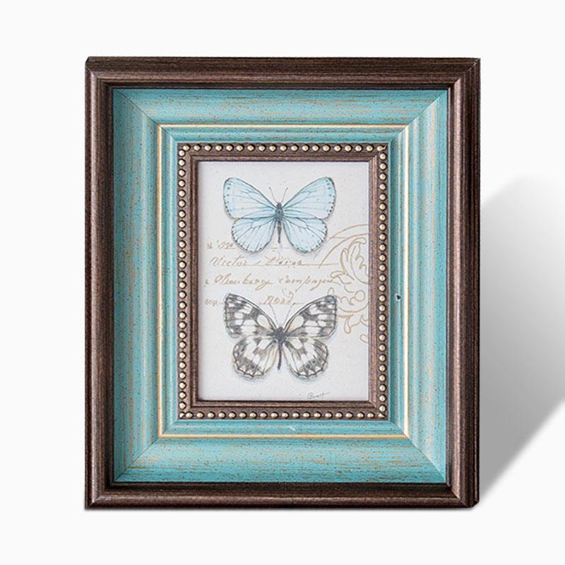 4'' x 6'' Rectangular Resin Blue Silver Gold Picture Frames - Home Decor > Home Accessories > Picture Frames - DINIBLO 