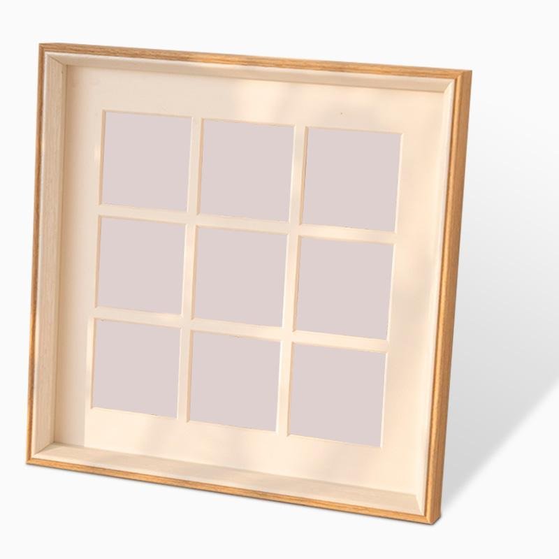 12'' Square Beige Pink Gray Picture Frames Wood - Home Decor > Home Accessories > Picture Frames - DINIBLO 