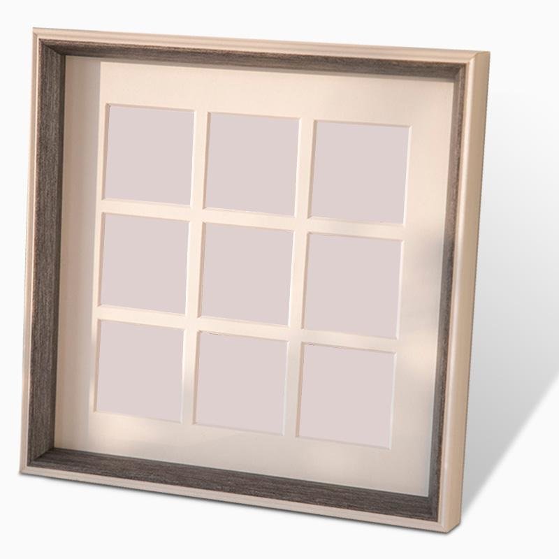 12'' Square Beige Pink Gray Picture Frames Wood - Home Decor > Home Accessories > Picture Frames - DINIBLO 