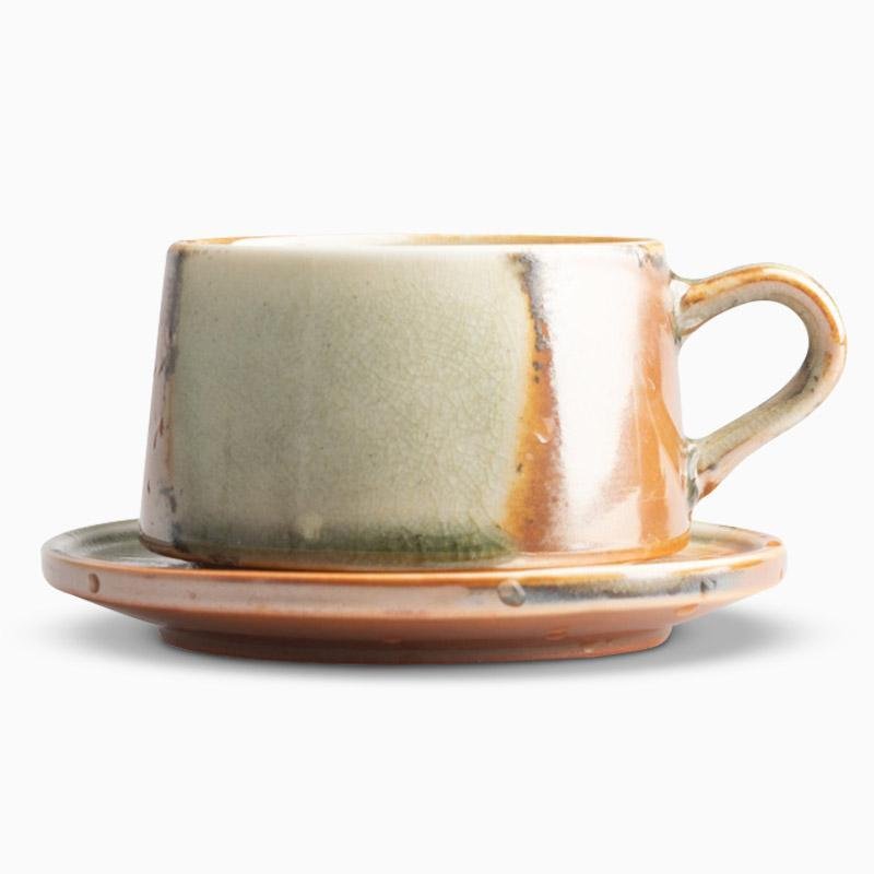 Rustic Stoneware Teacup With Swivel Handle - Home Decor > Storage Containers > Cups & Bowls & Spoons - DINIBLO 