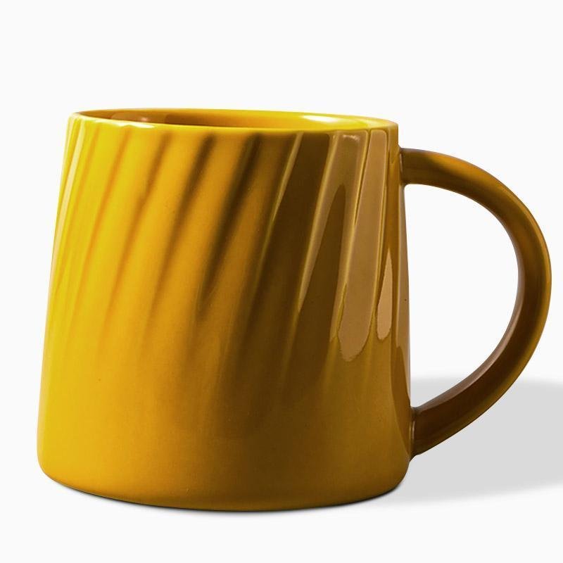 White Black Yellow Stoneware Mug Coffee Cup Teacup - Home Decor > Storage Containers > Cups & Bowls & Spoons - DINIBLO 