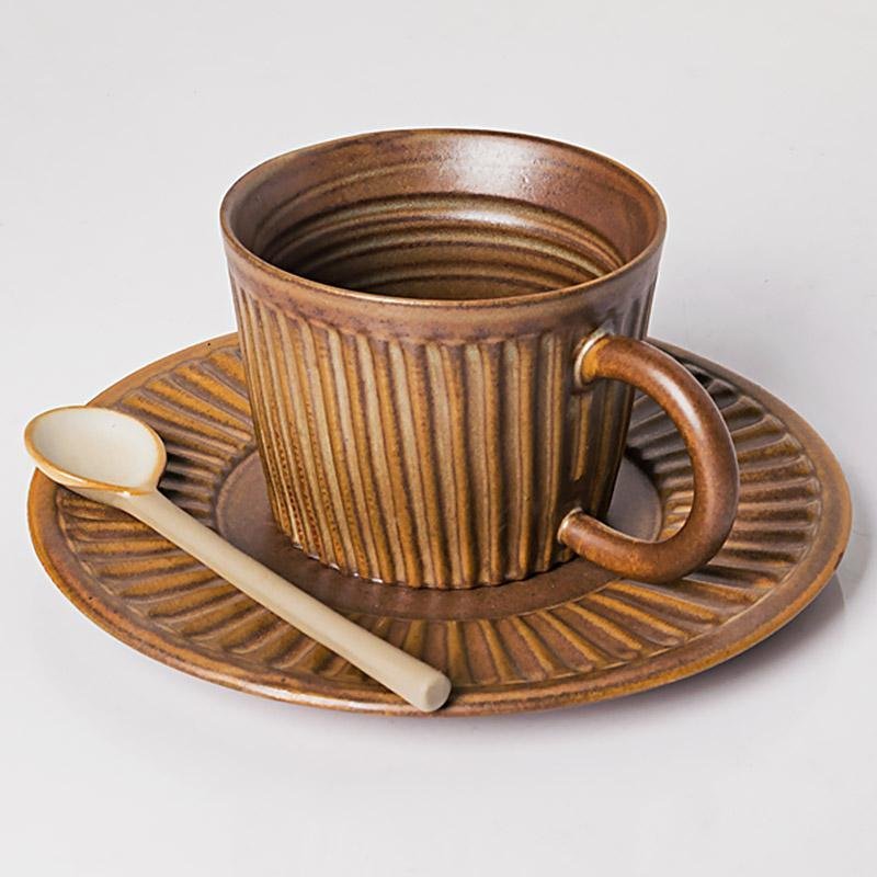 Stoneware Coffee Mugs Teacups with Spoon - Home Decor > Storage Containers > Cups & Bowls & Spoons - DINIBLO 