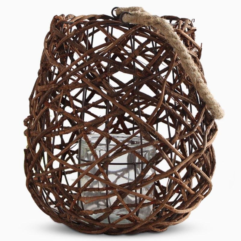 Rustic Globe Wicker Woven Floor Festival Lanterns - Home Decor > Candle holders & Lanterns > Lanterns - DINIBLO 