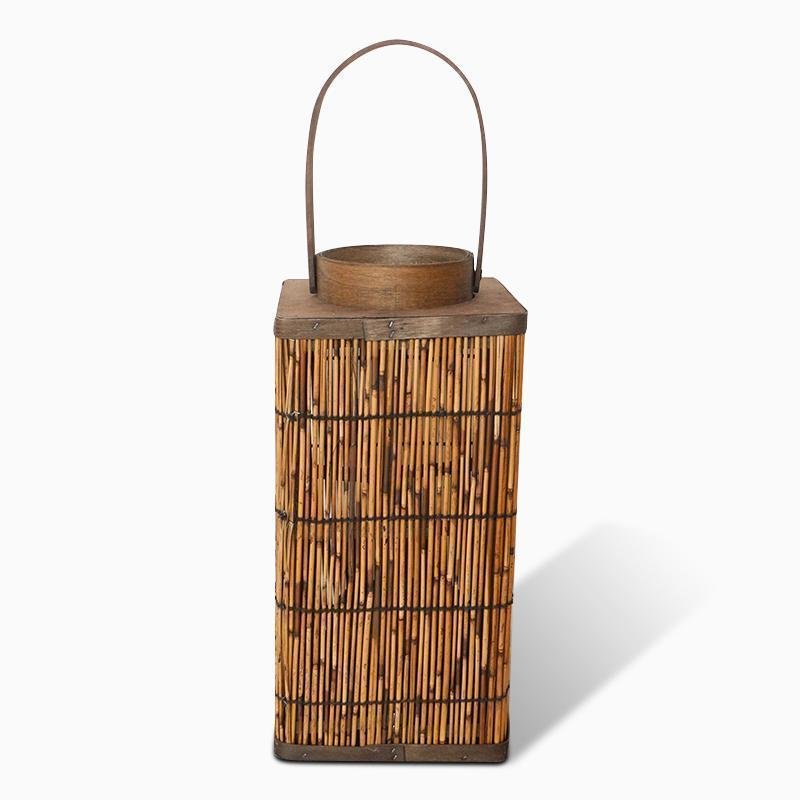 Cylinder Cone Cuboid Shaped Wicker Woven Lanterns with Single Handle - Home Decor > Candle holders & Lanterns > Lanterns - DINIBLO 