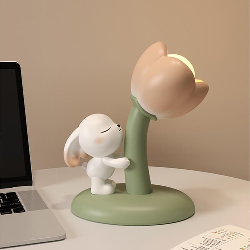 Tulip Flowers Bunny Table Lamp - Table Lamp - DINIBLO 