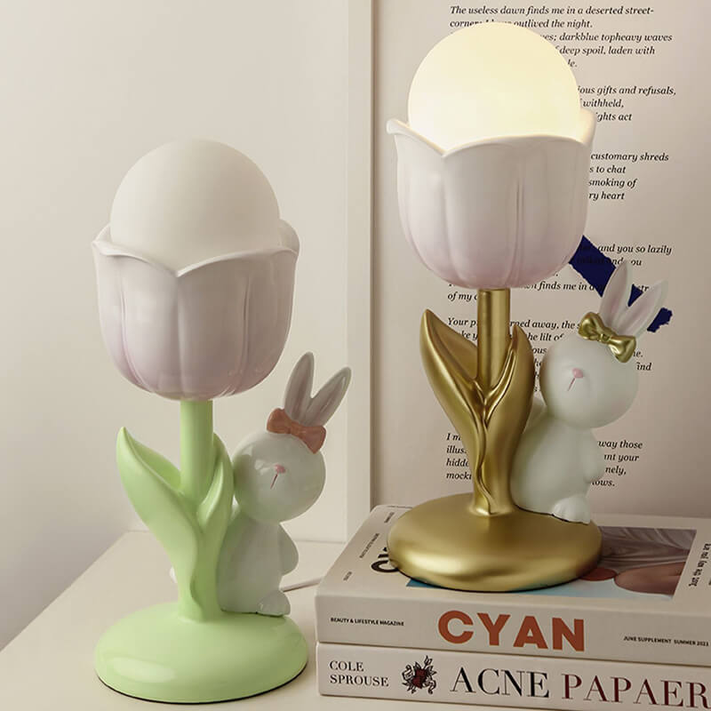 Tulip Rabbit Resin Table Lamp - LAMP - DINIBLO 